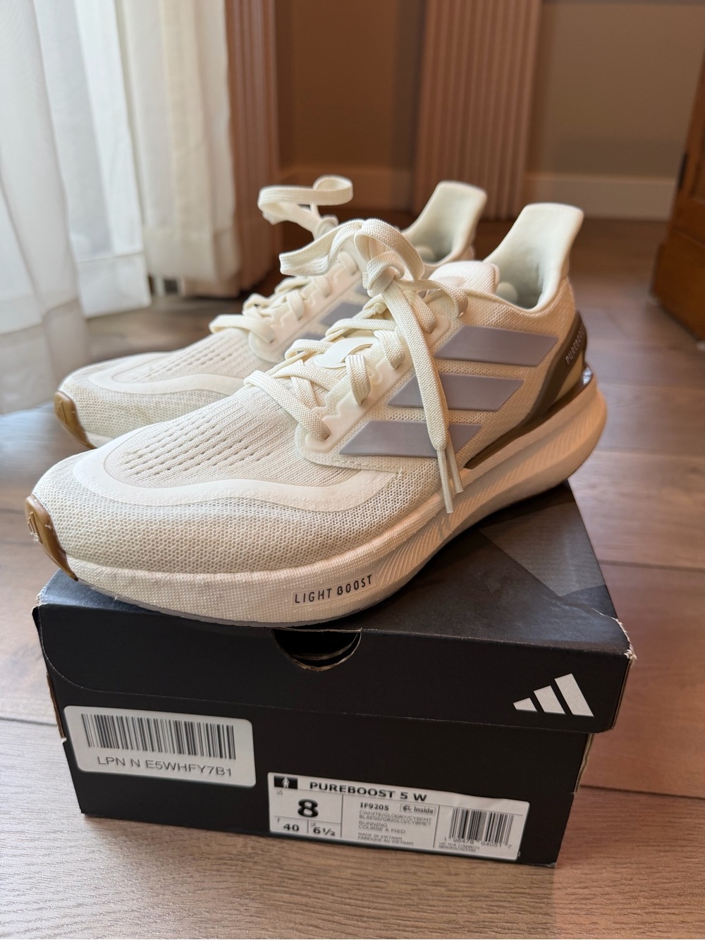 Adidas Pureboost 5 Women's Running Shoes -  White Size 8